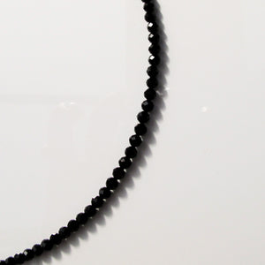 Black Spinel Beaded Gemstone Choker Sterling Silver - Karina Constantine Jewellery