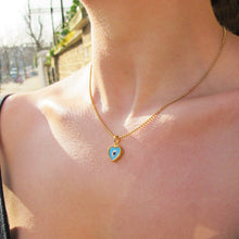 Load image into Gallery viewer, Evil Eye Heart Pendant Necklace 18-Karat Yellow Gold - Karina Constantine Jewellery
