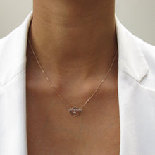 Load image into Gallery viewer, Circle Toggle Necklace 14-Karat Rose, White Gold - Karina Constantine Jewellery
