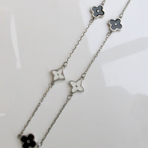 Lucky Clover Enamel Necklace Sterling Silver - Karina Constantine jewellery