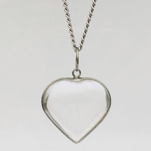 Rock Crystal Heart Pendant Necklace Sterling Silver - Karina Constantine Jewellery