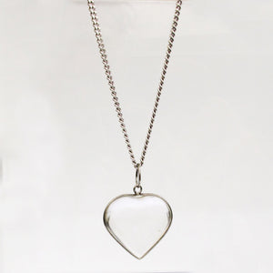 Rock Crystal Heart Pendant Necklace Sterling Silver - Karina Constantine jewellery