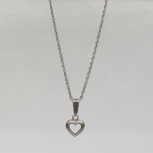 Open Heart Charm Necklace Sterling Silver - Karina Constantine Jewellery