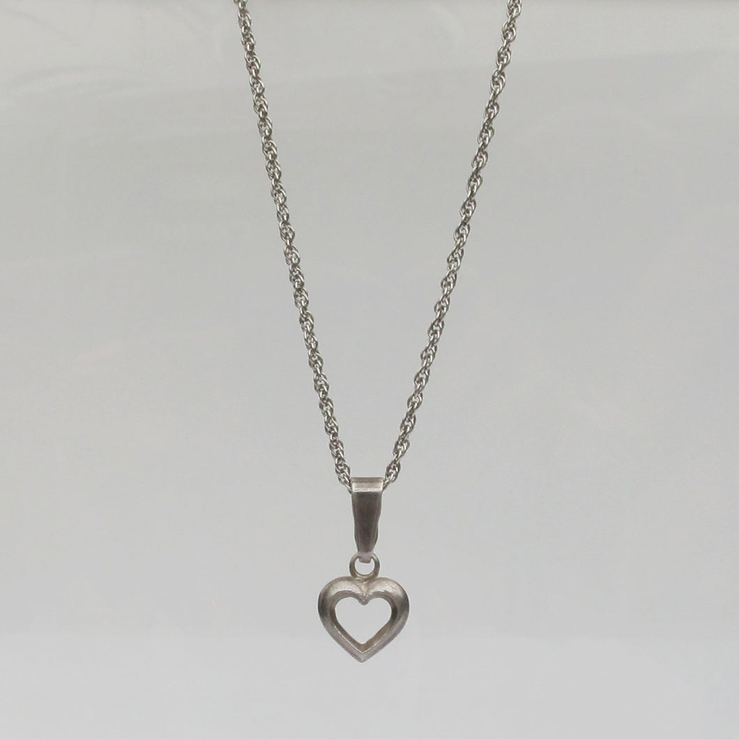 Open Heart Charm Necklace Sterling Silver - Karina Constantine Jewellery