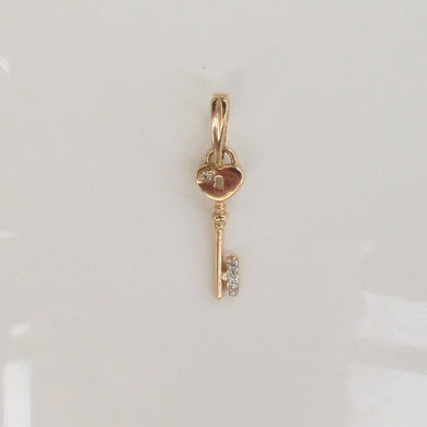Key Pendant Charm 14-Karat Rose Gold - Karina Constantine jewellery