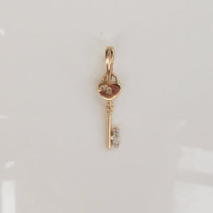 Key Pendant Charm 14-Karat Rose Gold - Karina Constantine jewellery