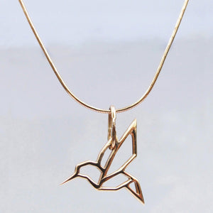 Hummingbird Pendant Necklace 14-Karat Rose Gold - Karina Constantine Jewellery