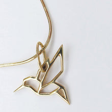 Load image into Gallery viewer, Hummingbird Pendant Necklace 14-Karat Yellow Gold - Karina Constantine Jewellery
