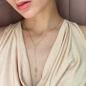 Key To My Heart Lariat Necklace 14-Karat Yellow Gold - Karina Constantine Jewellery