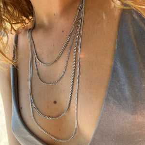 Silver Long Curb Chain Necklace Sterling Silver - Karina Constantine jewellery