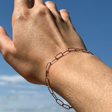 Load image into Gallery viewer, Gold Link Chain Bracelet 14-Karat Rose Gold - Karina Constantine
