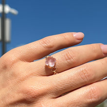 Load image into Gallery viewer, Four Leaf Clover Rose Quartz Ring 14-Karat Rose Gold - Karina Constantine jewellery
