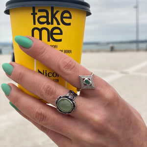 Mint Green Quartz Ring Sterling Silver - Karina Constantine Jewellery