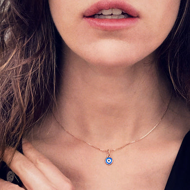 Evil Eye Pendant Necklace 14-Karat Rose Gold - Karina Constantine Jewellery