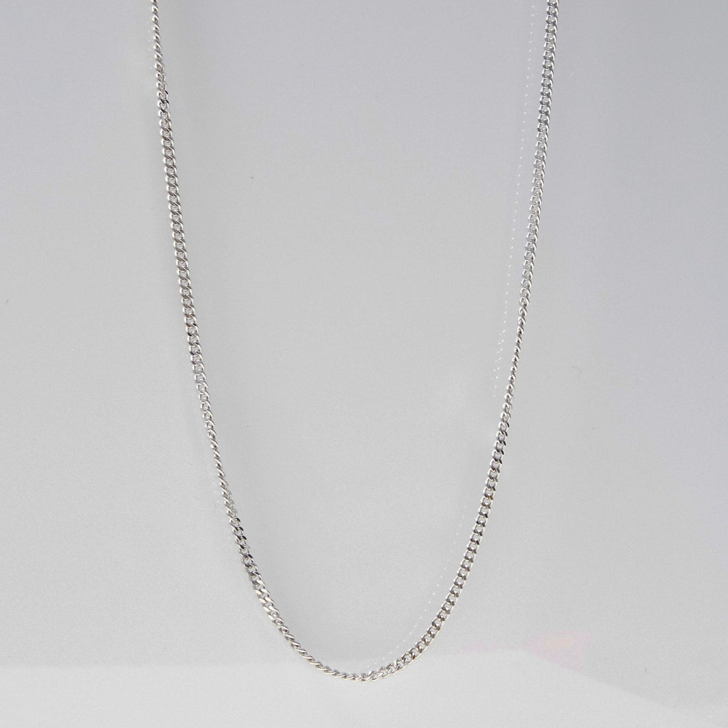 Silver Long Curb Chain Necklace Sterling Silver - Karina Constantine jewellery