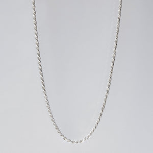 Silver Long Rope Chain Necklace Sterling Silver - Karina Constantine jewellery