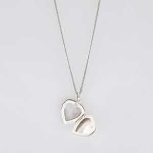 Heart Locket Pendant Necklace Sterling Silver - Karina Constantine jewellery