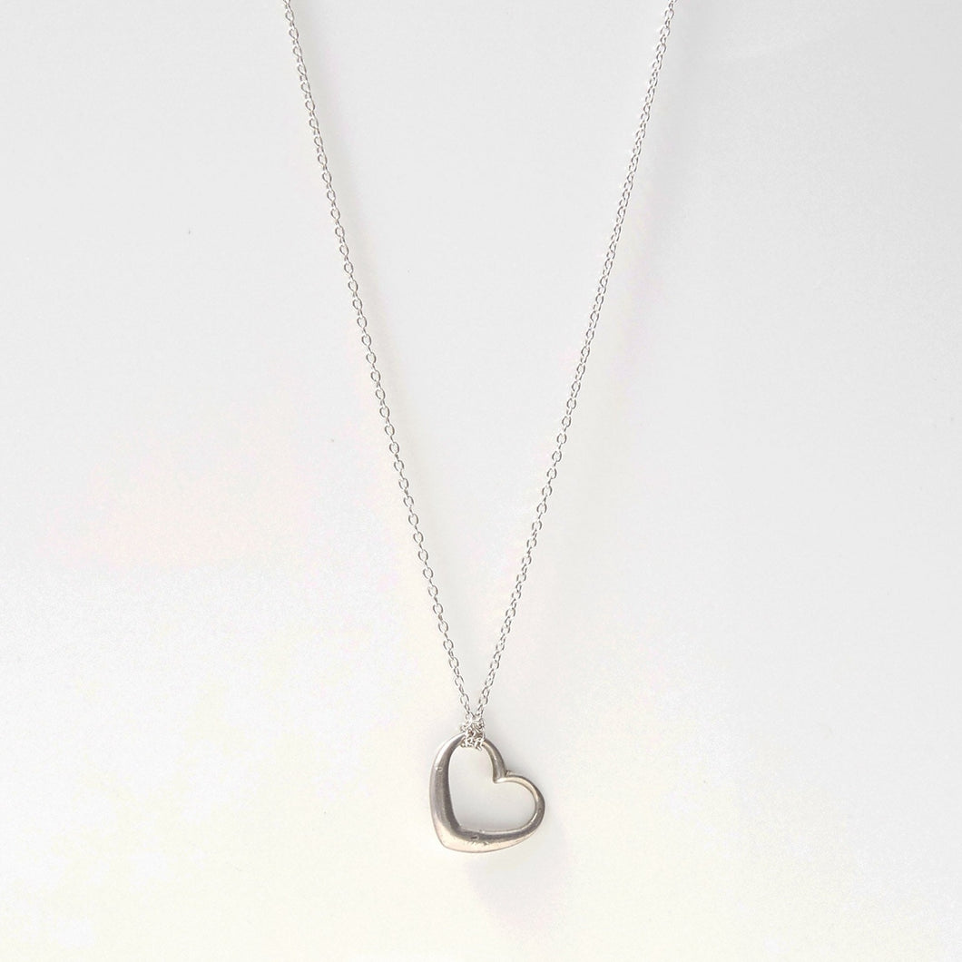 Open Heart Pendant Necklace Sterling Silver - Karina Constantine jewellery