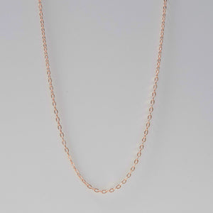 Gold Medium Flat Link Cable Chain Necklace 14-Karat Rose Gold - Karina Constantine jewellery