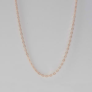 Gold Short Flat Link Cable Chain Necklace 14K Rose Gold -Karina