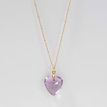 Load image into Gallery viewer, Amethyst Heart Pendant Necklace 9-Karat Rose Gold Circa 1900s - Karina Constantine jewellery
