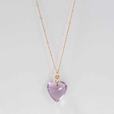 Amethyst Heart Pendant Necklace 9-Karat Rose Gold Circa 1900s - Karina Constantine jewellery