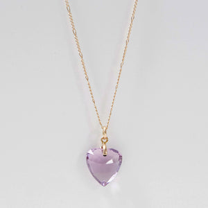 Amethyst Heart Pendant Necklace 9-Karat Rose Gold Circa 1900s - Karina Constantine jewellery