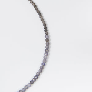 Grey Cordierite Beaded Gemstone Choker Sterling Silver - Karina Constantine jewellery