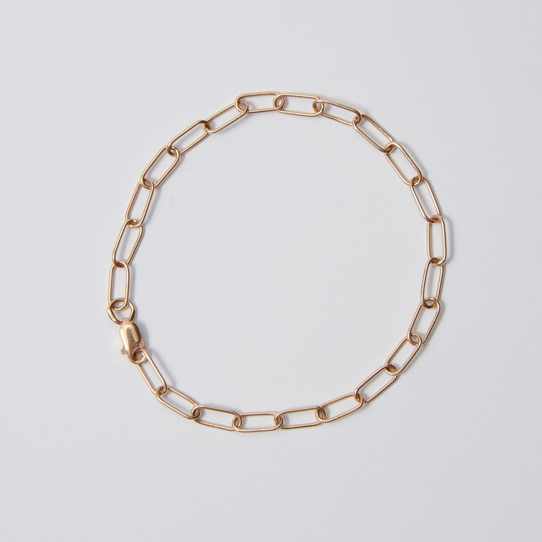 Gold Link Chain Bracelet 14-Karat Rose Gold - Karina Constantine