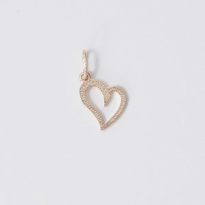 Open Heart Charm Pendant 9-Karat Rose Gold - Karina Constantine jewellery