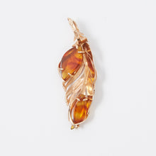 Load image into Gallery viewer, Amber Feather Pendant 14-Karat Rose Gold - Karina Constantine jewellery
