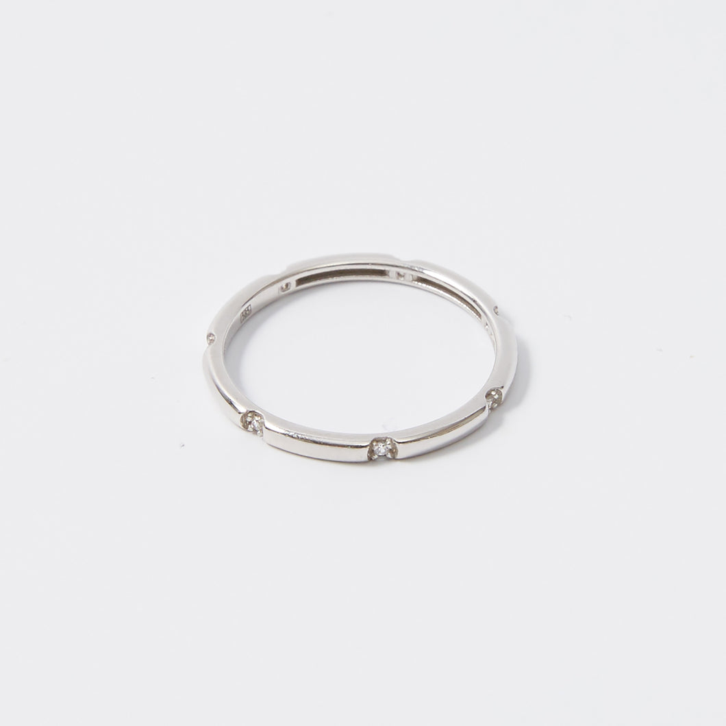 Gold Band Stacking Ring 14-Karat White Gold - Karina Constantine jewellery