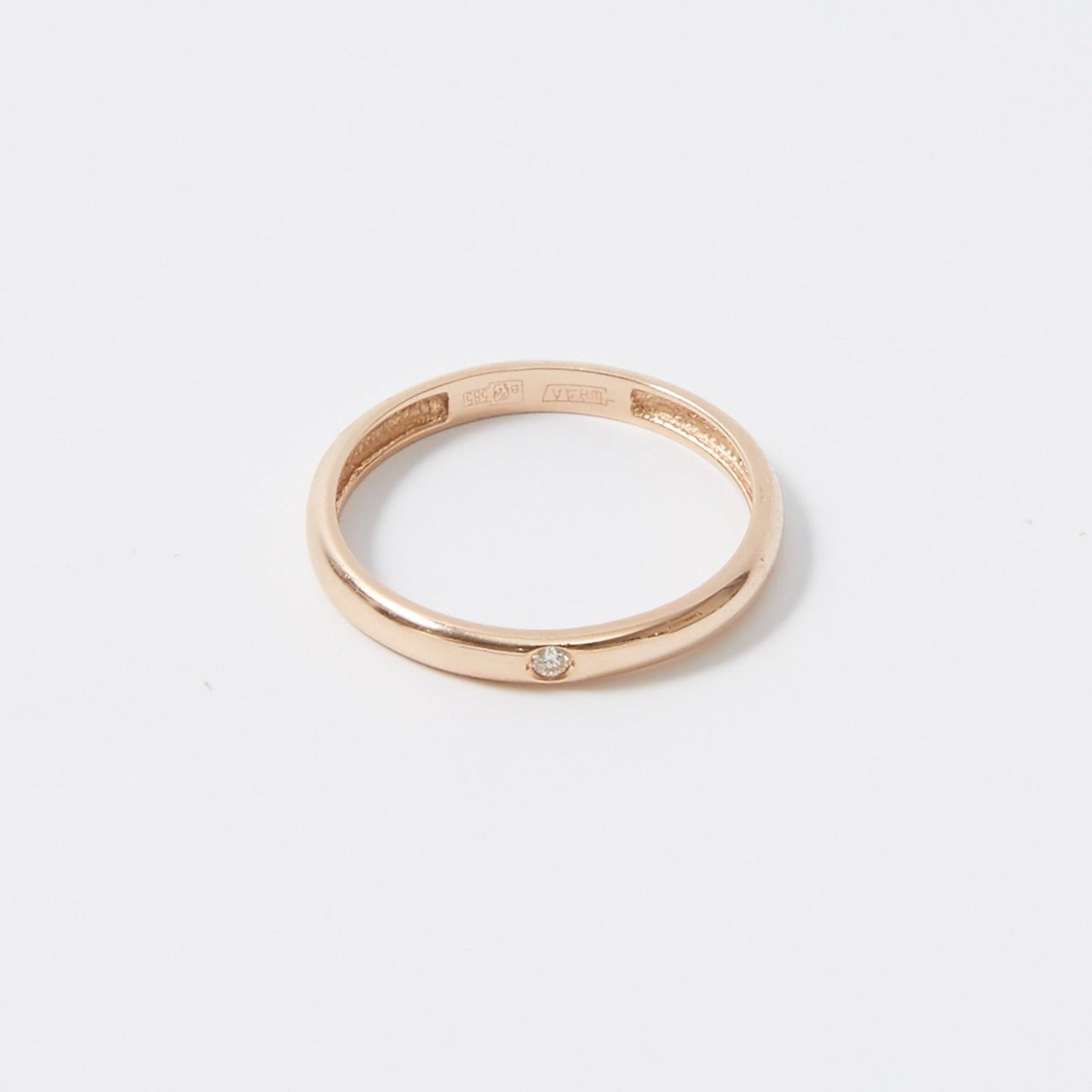 Diamond Gold Band 14-Karat Rose Gold Karina Constantine – Karina