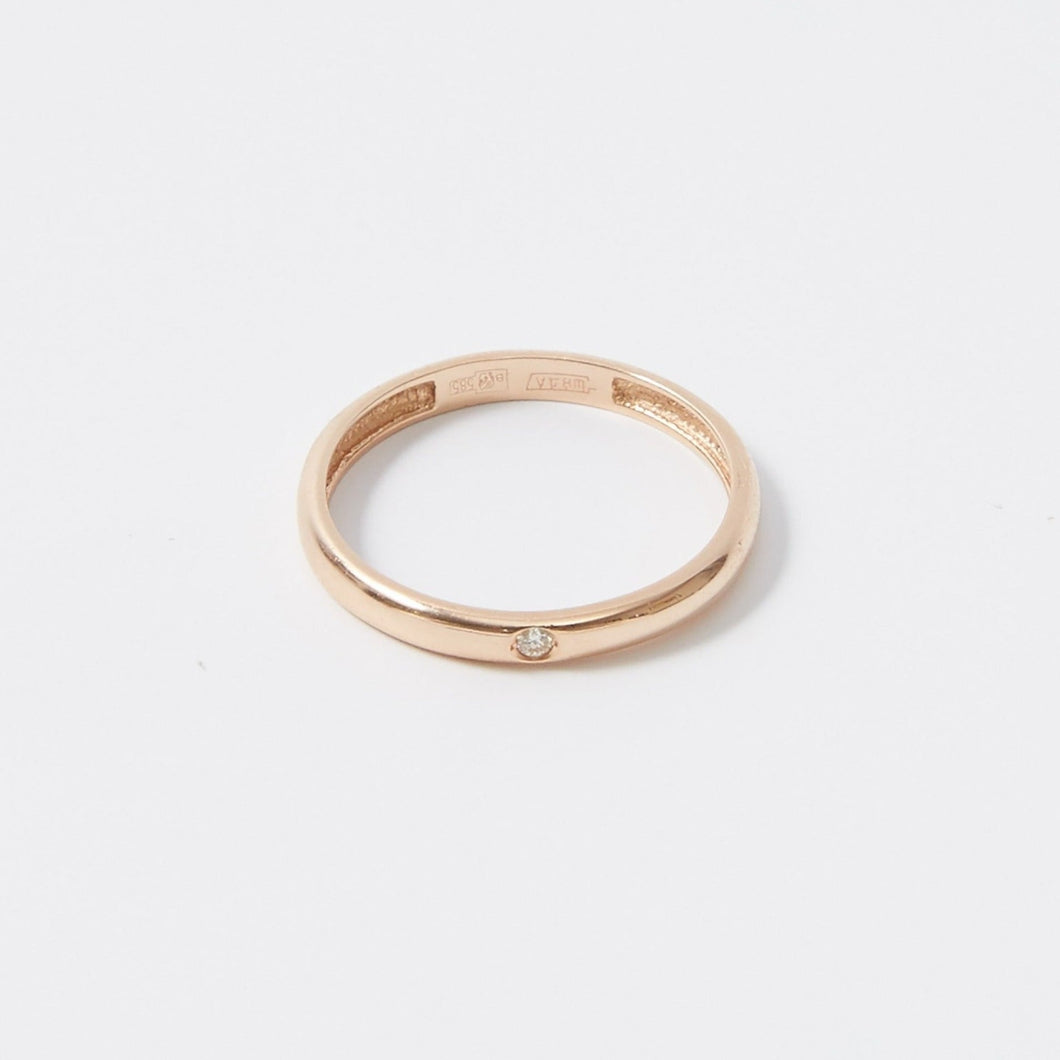 Diamond Gold Band 14-Karat Rose Gold - Karina Constantine