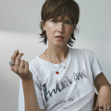 Load image into Gallery viewer, Red Enamel Heart Pendant Necklace Sterling Silver - Karina Constantine Jewellery
