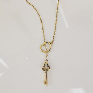 Key To My Heart Lariat Necklace 14-Karat Yellow Gold - Karina Constantine Jewellery