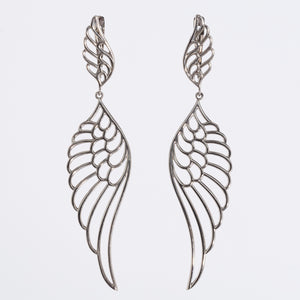 Large Angel Wings Earrings Sterling Silver - Karina Constantine Jewellery