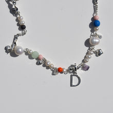 Load image into Gallery viewer, Initial Charm Freshwater Pearl Beaded Necklace Silver Plated
