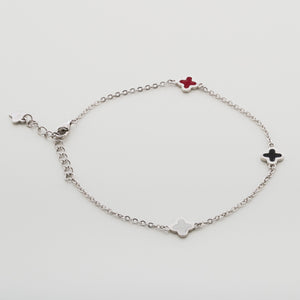 Lucky Clover Enamel Bracelet Sterling Silver - Karina Constantine jewellery