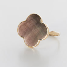 Load image into Gallery viewer, Four Leaf Clover Mother of Pearl Ring 14-Karat Yellow  - Karina Constantine jewellery
