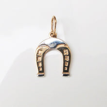 Load image into Gallery viewer, Lucky Horseshoe Pendant Charm 14-Karat Rose, White Gold
