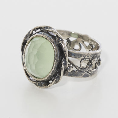 Mint Green Quartz Ring Sterling Silver - Karina Constantine Jewellery