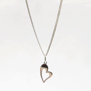 Open Heart Pendant Necklace Sterling Silver - Karina Constantine Jewellery