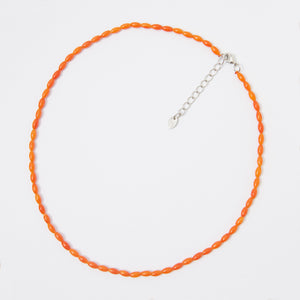Orange Coral Beaded Gemstone Choker - Karina Constantine jewellery