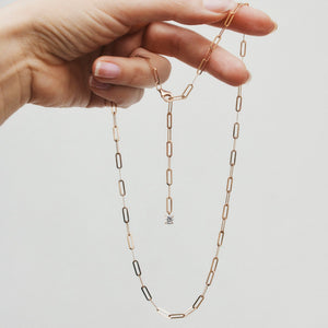 Paperclip Chain Necklace 14-Karat Rose Gold - Karina Constantine jewellery