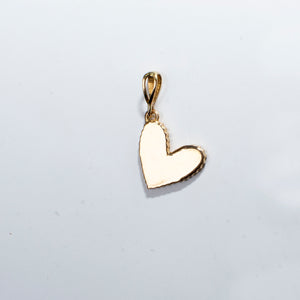 Red Enamel Heart Charm Pendant 18-Karat Yellow Gold - Karina Constantine jewellery