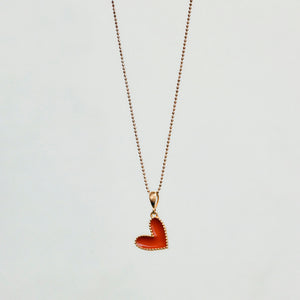 Red Enamel Heart Charm Pendant 18-Karat Yellow Gold - Karina Constantine jewellery