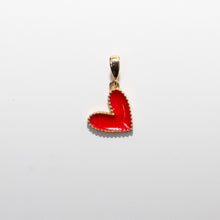 Load image into Gallery viewer, Red Enamel Heart Charm Pendant 18-Karat Yellow Gold - Karina Constantine jewellery
