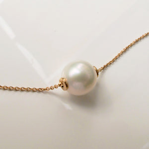 Single Pearl Pendant Necklace 14-Karat Rose Gold - Karina Constantine jewellery