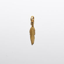 Load image into Gallery viewer, Small Feather Pendant Charm 18-Karat Yellow Gold - Karina Constantine jewellery
